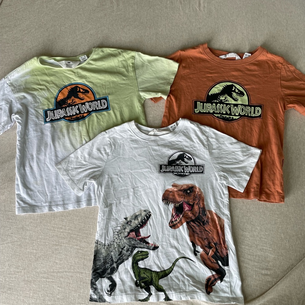 3Pk Lightly Worn H&M Boys Jurassic Park Cotton Tshirts Size 5T